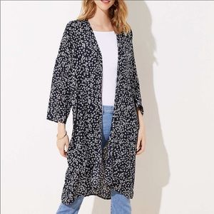 Navy floral kimono